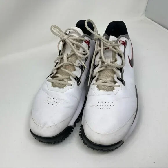 Nike Tiger Woods TW 2014 Volt 599416 -100 White Red Golf Shoes Cleat Sz 12 tW14